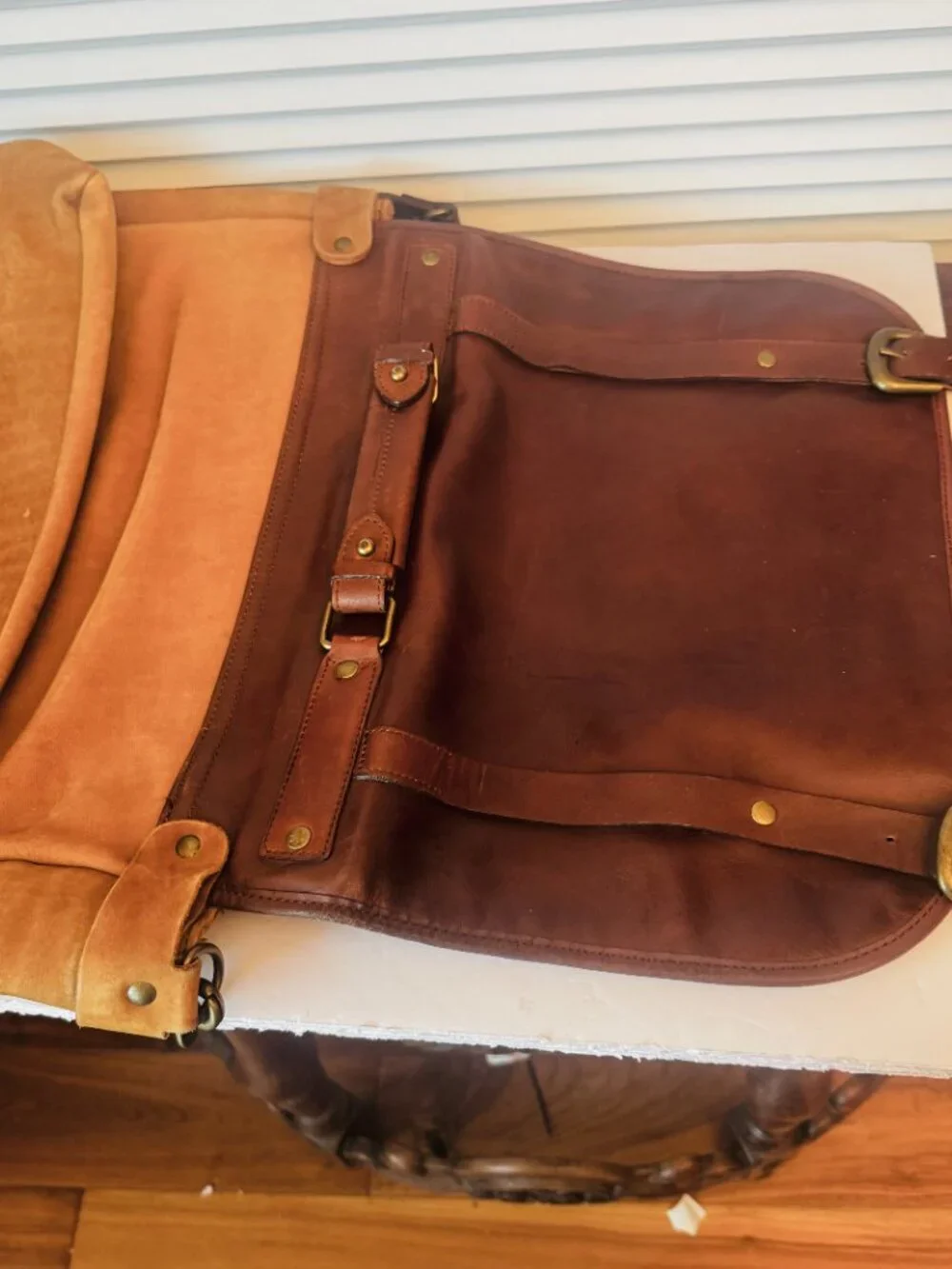Vtg Marlboro Miles Classics Gear Leather Briefcase Shoulder Messenger Bag Satche